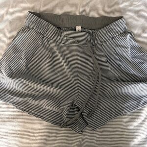 Gray Striped Women's Shorts